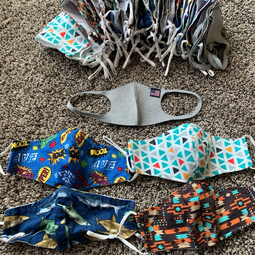 Boys reusable and adjustable cloth face masks bundle